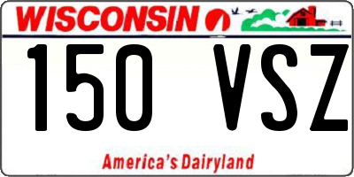WI license plate 150VSZ