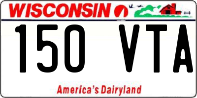 WI license plate 150VTA