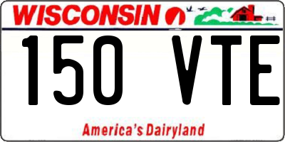 WI license plate 150VTE
