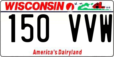 WI license plate 150VVW