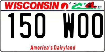 WI license plate 150WOO