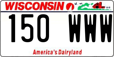 WI license plate 150WWW
