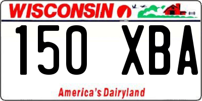 WI license plate 150XBA