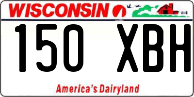 WI license plate 150XBH