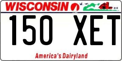 WI license plate 150XET
