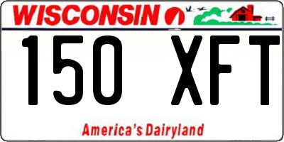 WI license plate 150XFT