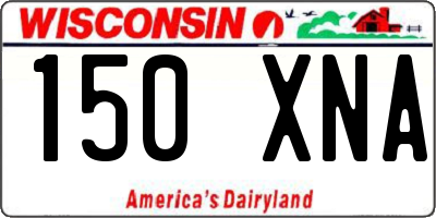 WI license plate 150XNA