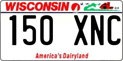 WI license plate 150XNC