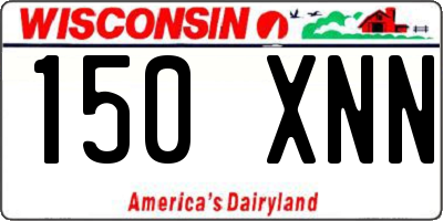 WI license plate 150XNN