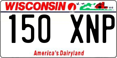WI license plate 150XNP