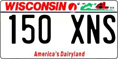 WI license plate 150XNS