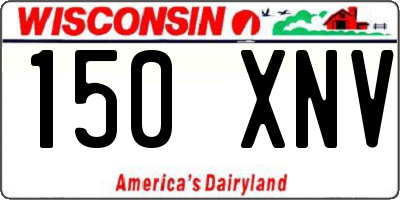 WI license plate 150XNV