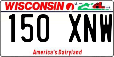WI license plate 150XNW