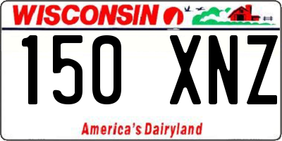 WI license plate 150XNZ