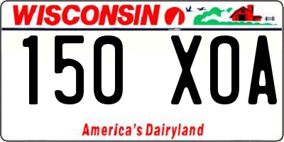 WI license plate 150XOA