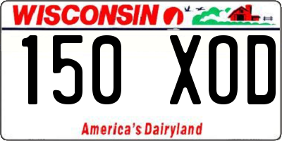 WI license plate 150XOD