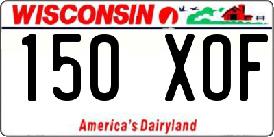 WI license plate 150XOF