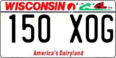 WI license plate 150XOG