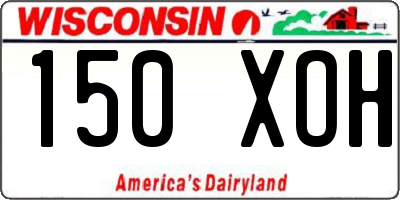 WI license plate 150XOH