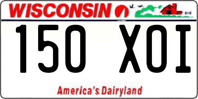 WI license plate 150XOI