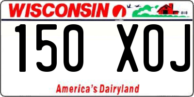 WI license plate 150XOJ