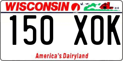 WI license plate 150XOK