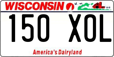 WI license plate 150XOL
