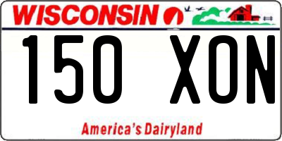 WI license plate 150XON