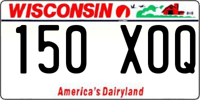 WI license plate 150XOQ