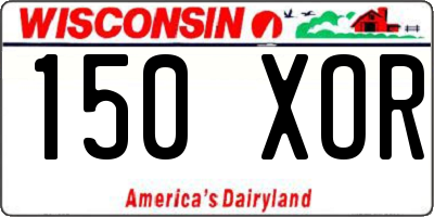 WI license plate 150XOR