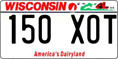 WI license plate 150XOT