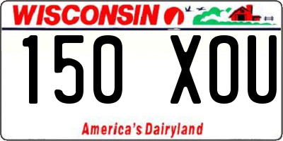 WI license plate 150XOU