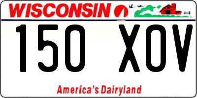 WI license plate 150XOV