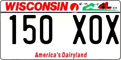 WI license plate 150XOX