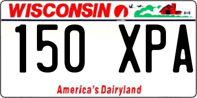 WI license plate 150XPA