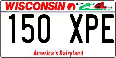 WI license plate 150XPE