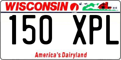WI license plate 150XPL
