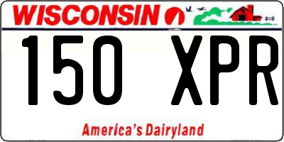 WI license plate 150XPR