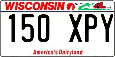 WI license plate 150XPY