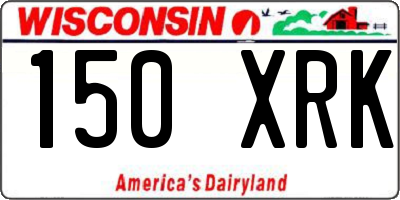 WI license plate 150XRK