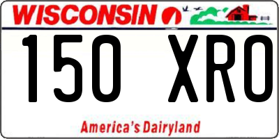 WI license plate 150XRO