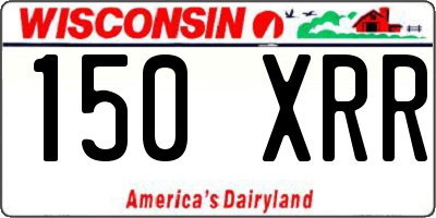 WI license plate 150XRR