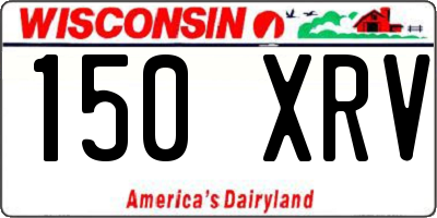 WI license plate 150XRV