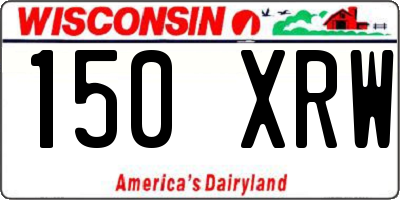 WI license plate 150XRW