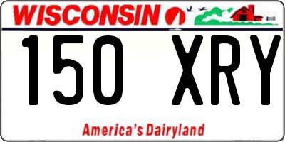 WI license plate 150XRY