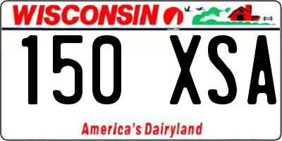 WI license plate 150XSA