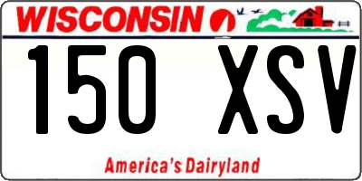 WI license plate 150XSV
