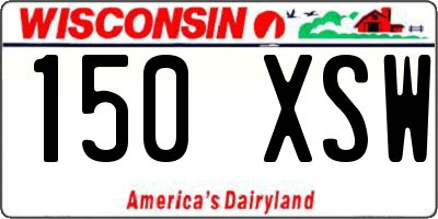 WI license plate 150XSW