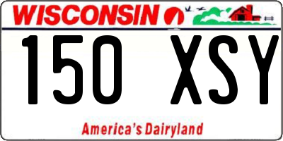 WI license plate 150XSY