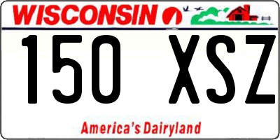 WI license plate 150XSZ
